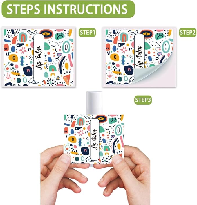 OLYCRAFT 100Pcs Self-Adhesive Lip Balm Tag Stickers 1.7x2.1 inch Waterproof Adhesive Label with Colorful Texture Rectangle Lipstick Tag Sticker for Lip Balm Container Tubes Lipstick Wrapping Decor-VivaGrace Women