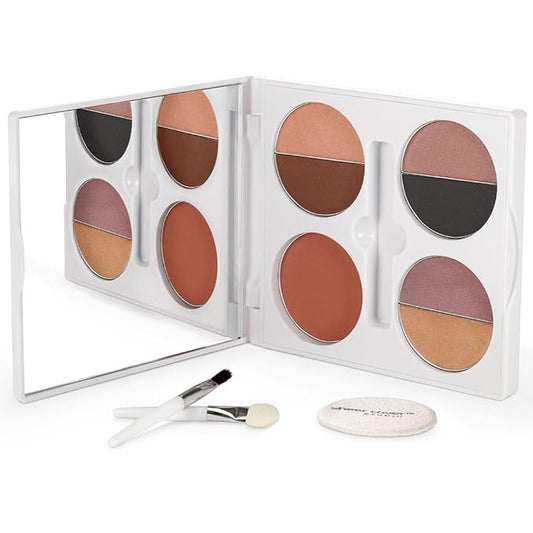 Sheer Cover – Sophisticate Look Face Palette For Eyes, Lips, and Cheeks – with Brush-VivaGrace Women
