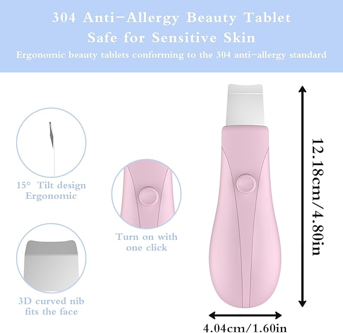 Skin Scrubber Face Spatula Skin Spatula Pore Cleaner Blackhead Remover Tools for Facial Deep Cleansing Skin Care Tool for Men and Women (Pink)-VivaGrace Women