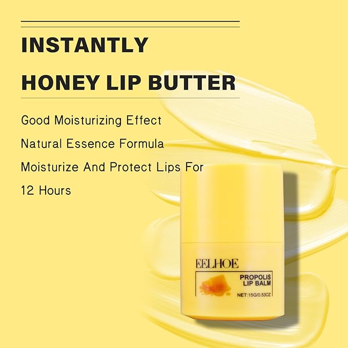 Honey Lip Butter, Hydrating Overnight Lip Balm & Mask, Bee Lip Mask, 12 Hours Long-lasting Moisture, Hygienic Twist Dispenser, Cracked Lip Scrubs Exfoliato Lip Wrinkle Skin Care Products-VivaGrace Women