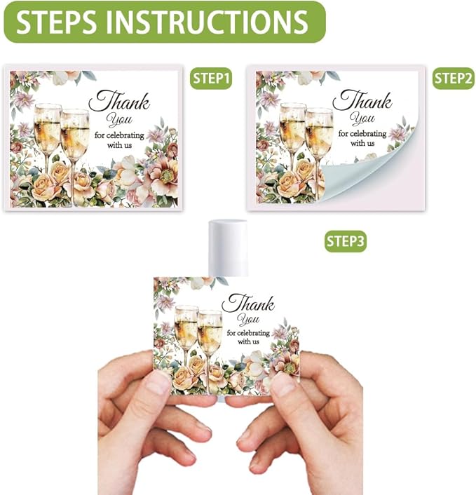 OLYCRAFT 100Pcs Self-Adhesive Lip Balm Tag Sticker 1.7~2.1x1.7~2.1 Inch Waterproof Adhesive Label with Champagne Pattern Lipstick Tag Sticker for Lip Balm Container Tubes Lipstick Wrapping Decoration-VivaGrace Women