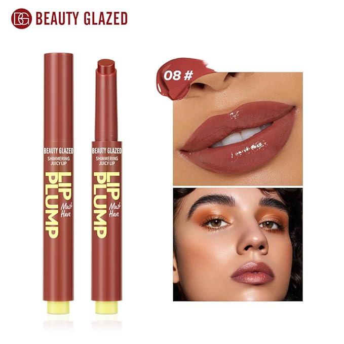 MAEPEOR Hydrating Lip Plumper 12 Colors Moisturizing Shiny Juicy Lip Balm Long Lasting Nourishing Lip Pluming Balm（Color 08)-VivaGrace Women