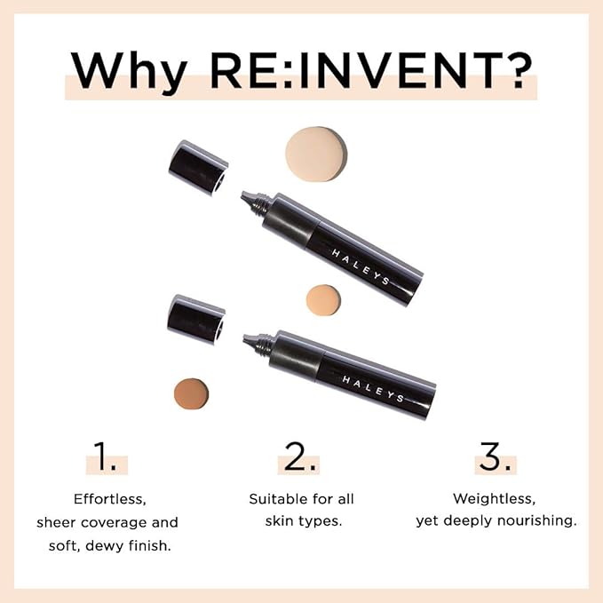 HALEYS RE-Invent BB Drops (Dark Neutral) Vegan, Cruelty-Free Tinted BB Moisturizer Foundation with Marula Face Oil - Hydrate Skin with Sheer Coverage for a Natural, Healthy-Looking Complexion-VivaGrace Women