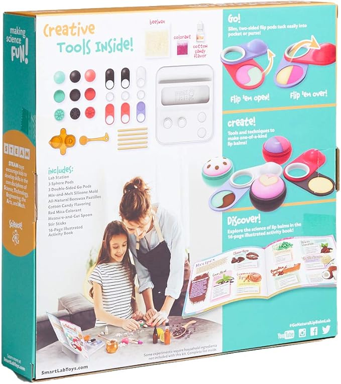 SmartLab Toys Go Natural Deluxe Lip Balm Lab with 20 Recipes, Tips and Techniques. STEM Science Lab-VivaGrace Women