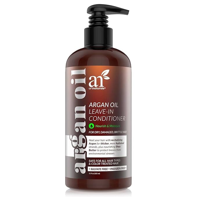 Artnaturals Argan Oil Leave-In Conditioner - (12 Fl Oz / 355ml) - Made with Organic and Natural Ingredients - for All Hair Types – Treatment for Damaged, Dry, Color Treated and Hair Loss (ANHA-0802)-VivaGrace Women