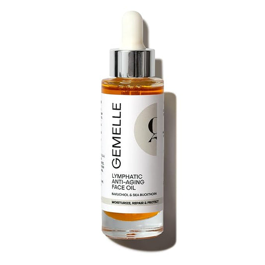 GEMELLE Lymphatic Anti-Aging Face Oil | 10x Award Winner | Vitamin C,E,A | Moisturize, Repair & Protect | Premium Natural Botanical Oil | Use with Face Massage, Lymphatic Drainage Massager - 30ml-VivaGrace Women