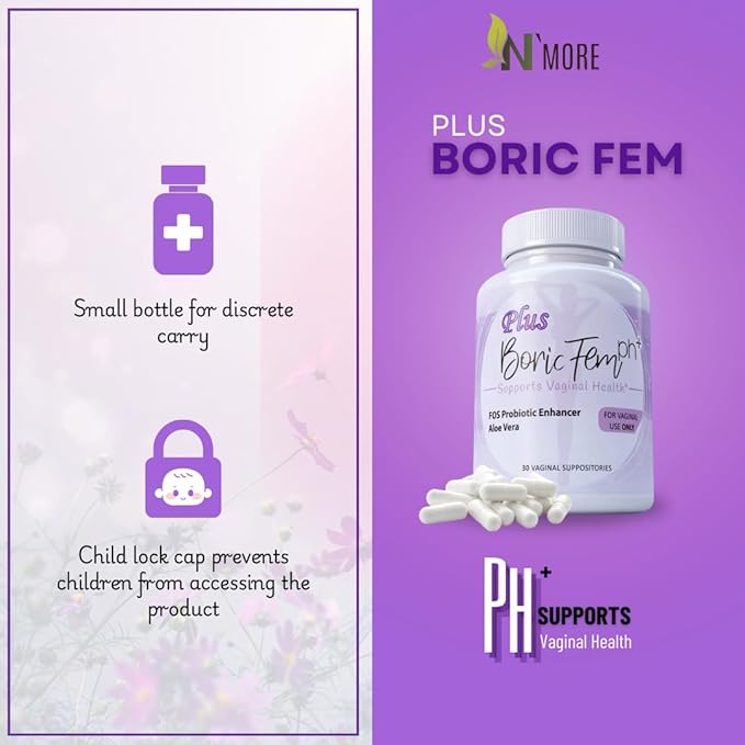 Boric Acid Vaginal Suppositories Plus Aloe Vera & FOS Probiotic Enhancer 800mg/, 30 Count All Natural Made in USA-VivaGrace Women