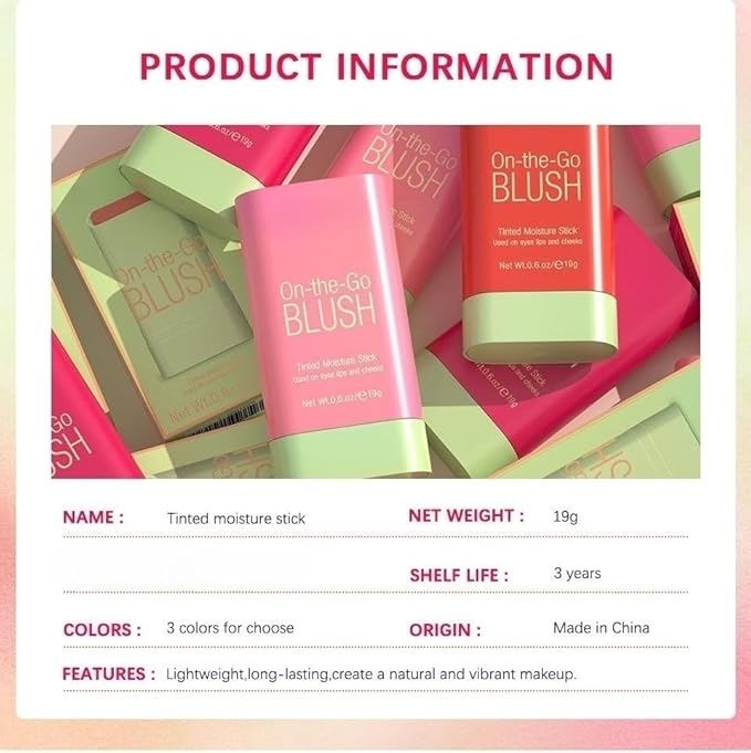 Blush Rare Beauty Liquid Blush Cream Blush Stick For Cheeks Natural Blendable Powder Blusher Stick On The Go Blush Brushes For Makeup Cheeks,Natural Waterproof, Long Lasting (3PC)-VivaGrace Women