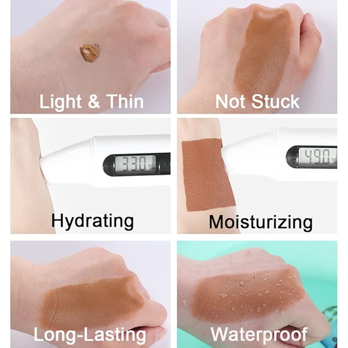 2 Pack Liquid Foundation Cream for Face Makeup,Durable Full Coverage Matte Concealer Make Up,Oil Control & Waterproof Base Primer -1+1 Fl.Oz (BEIGE 7#)-VivaGrace Women