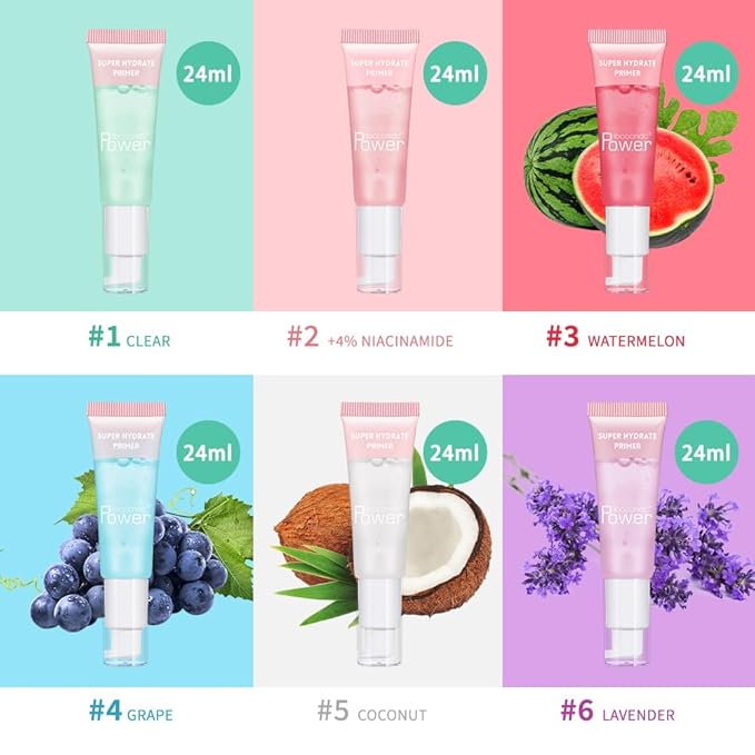 Super Hydrate Primer - Translucent Gel Formula for Long-lasting Makeup | Works on All Skin Types and Tones, Perfect Pre-makeup Primer (01 clear)-VivaGrace Women