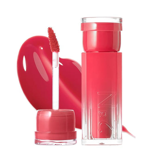2aN Glaze Bouncing Tint – Lightweight, Moisturizing Lip Tint with High-Shine Finish, Smooth, Light Plumping, Comfortable Wear, Korean Makeup (Rose Moon, 0.16 oz)-VivaGrace Women