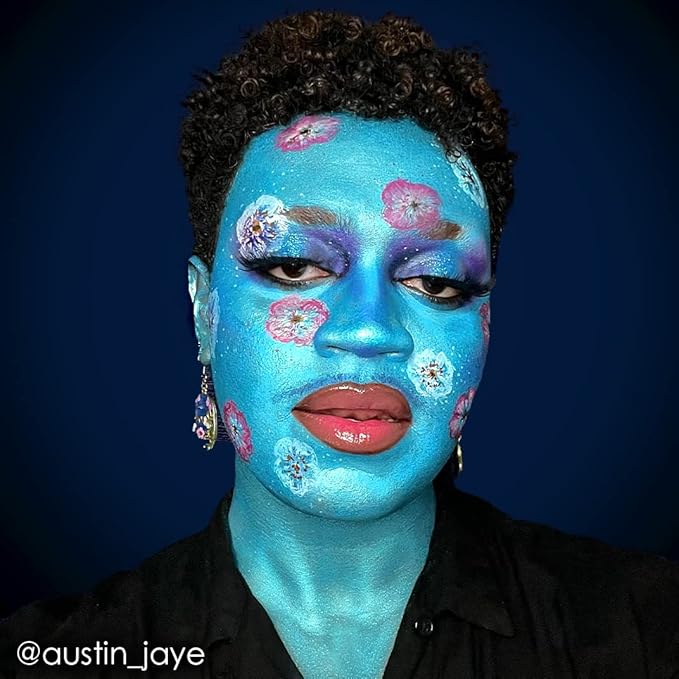 Mehron Makeup Paradise Makeup AQ Refill Size | Stage & Screen, Face & Body Painting, Cosplay, Halloween | Water Activated Face Paint, Body Paint, Cosplay Makeup .25 oz (7 ml) (Metallic Light Blue)-VivaGrace Women