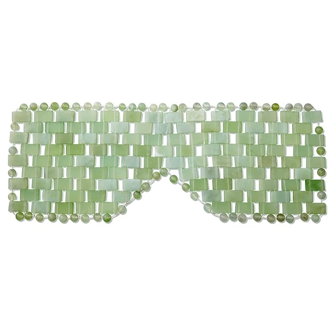 Jade Eye Mask 100% Natural Real Jade Stone Reusable Eye Mask for Hot & Cold Anti Aging，Headache and Migraine Relief Jade Mask for Women Men-VivaGrace Women