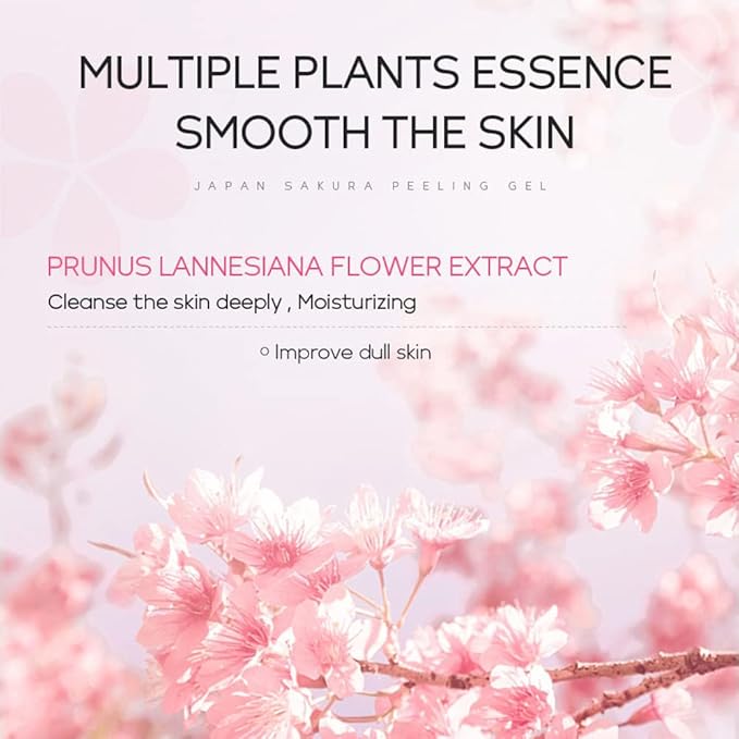 AKARY Sakura Face Peeling Gel for Women Facial and Body Clean Skincare Remove Dark Spots & Firm Skin Tone, Gentle Exfoliator Deep Cleansing Skin Moisturizing Gel for All Skin Types