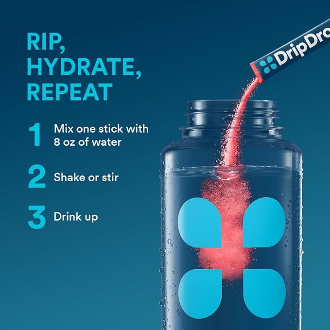 DripDrop Hydration Packets - Juicy Variety Pack - Single Serve Electrolytes Powder Drink Mix - Grape, Fruit Punch, Strawberry Lemonade, Cherry - Non-GMO, Gluten Free, Vegan - 16 Sticks-VivaGrace Women