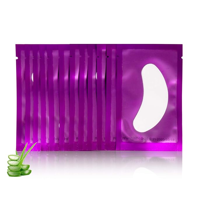 100 Pairs Set Under Eye Pads, Comfy and Cool Under Eye Patches Gel Pad for Eyelash Extensions Eye Mask Beauty Tool (Purple)-VivaGrace Women