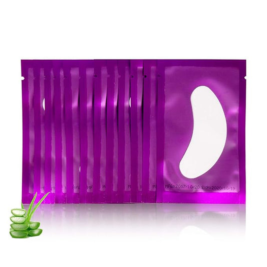 100 Pairs Set Under Eye Pads, Comfy and Cool Under Eye Patches Gel Pad for Eyelash Extensions Eye Mask Beauty Tool (Purple)-VivaGrace Women
