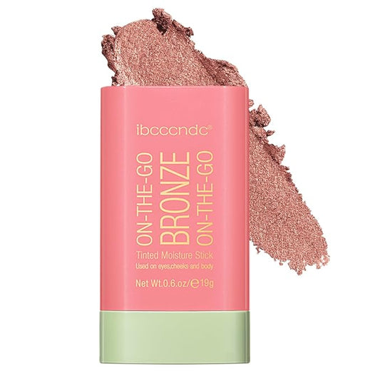 Cream Bronzer Stick,Contour Stick Facial Contouring Stick,Long Lasting Highlighter Waterproof Highlight Makeup,Buildable Shimmer Sparkle Face Bronzer Face Shaping,01 Warm Glow-VivaGrace Women
