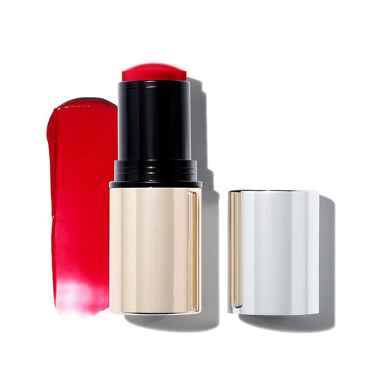 MAKE Beauty Heat Stroke Cream Blush Stick for Cheeks with Natural Hydrating Dewy Finish. Creamy Gel Blush Balm - Shade Feverish, Classic Red Cheek Tint-VivaGrace Women