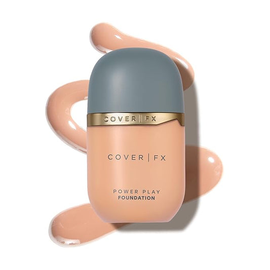 COVER FX Power Play Foundation - Shade M3 - Buildable Full Coverage - Waterproof Sweat-Proof Transfer-Proof - Natural Matte Finish - All Skin Types-VivaGrace Women