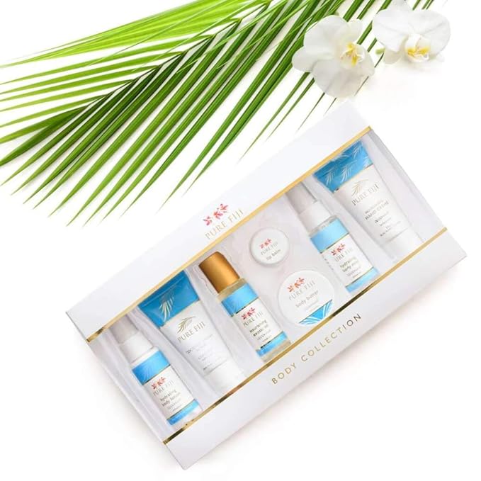 Pure Fiji Body Collection 7pacs- Bath and Body Gift Set Include - Body Mist,Coconut Crush, Body Oil, Body Butter, Soap, Body Lotion, Hand Creme - Travel Size, Scent Coconut-VivaGrace Women