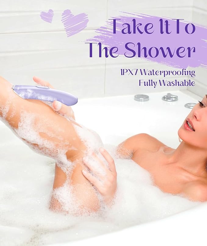 Bikini Trimmer for Women - Painless Pubic Hair Trimmer with 3 Shaving Speeds, IPX7 Waterproof Electric Razor, Cordless Women’s Bikini Shaver for Sensitive Skin-VivaGrace Women