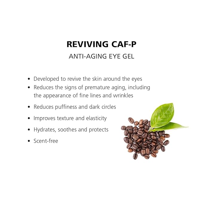 Reviving Eye Gel, 15ml - with Caffeine, Peptides, Green Tea & Hyaluronic Acid - Anti-Aging, Anti-Wrinkle, Dark Circles Eye Cream-VivaGrace Women