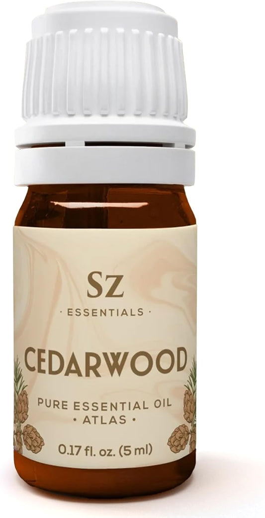 Cedarwood Essential Oil (Cedrus Atlantica) – Therapeutic Grade, 100% Pure & Natural with Soothing Woodsy Aroma for Relaxation, Aromatherapy, Skin Care & Diffuser - 0.17 fl oz. (5ml)-VivaGrace Women
