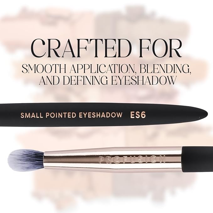 Profusion Cosmetics Small Pointed Precision Synthetic Eyeshadow Brush Pigments and Glitter Eye Concealer Tapered Bristles for Blended Crease and Eyeliner Smudger Quality Brush-VivaGrace Women