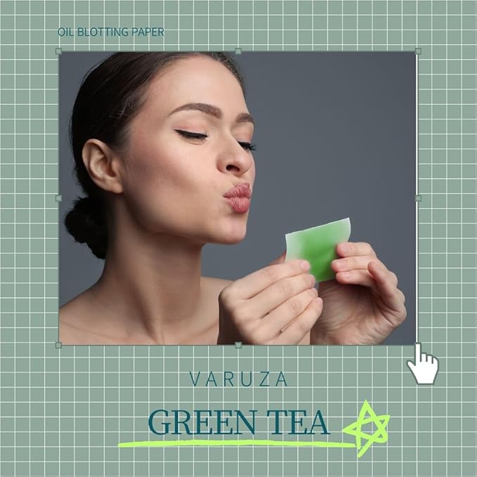[600 Counts Refills Only] Green Tea Natural Oil Blotting Sheets for Face with Mirror Case and Refills-VivaGrace Women