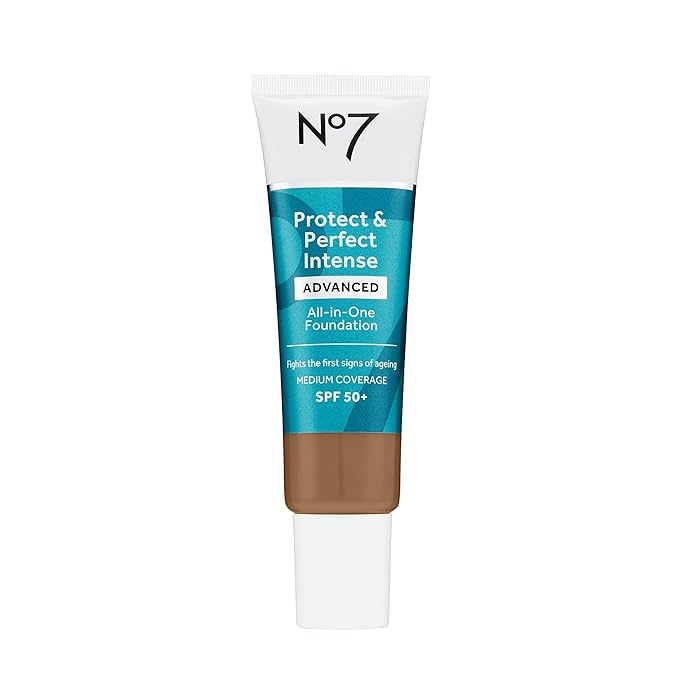 No7 Protect & Perfect Advanced All in One Foundation - Deeply Bronze - Age Defying Foundation Makeup with SPF 50 for Women - Makeup Base Cream Helps to Reduces Redness & Blurs Visible Pores (30ml)-VivaGrace Women