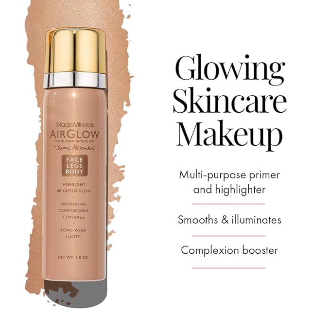 Jerome Alexander MagicMinerals AirGlow Tinted Highlighting Night Mist, Illuminating Airbrush Tinted Moisturizer Spray | Bronze Glow-VivaGrace Women