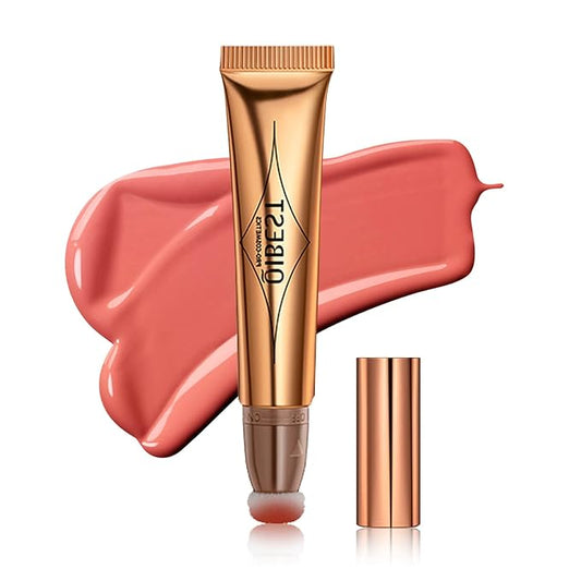 MEICOLY Liquid Blush Beauty Wand, Matte Face Blush with Cushion Applicator,Natural Finish Silky Smooth Creamy Blush Makeup, Lightweight Blendable Blush Stick for Cheek Lip,Cruelty-free,03 Peach-VivaGrace Women