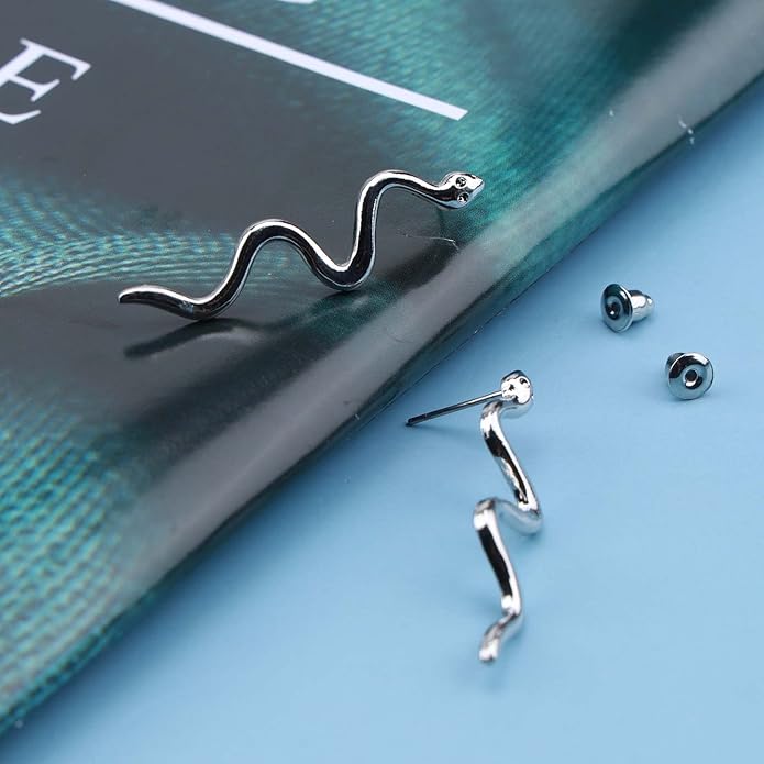 Vintage Snake Dangle Earrings Punk Snake Drop Earrings Gold Snake Stud Earrings Boho Serpent Earrings Jewelry for Women (Gold)-VivaGrace Women