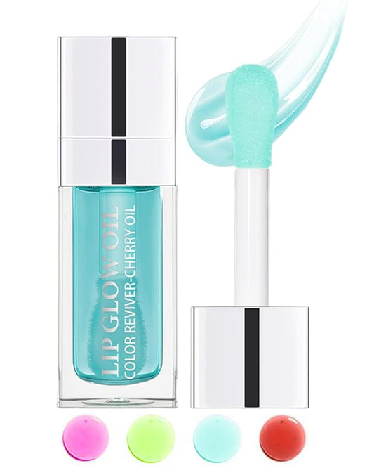 Tinted Moisturizing Lip Glow Oil,Hydrating Plumping Lip Gloss Lip Care Clear Toot Lip Oil for Dry Lip,Glow Reviver Lip Oil,Shine Lip Tint Stain Lip Care Product,Christmas Makeup Gift for Women-#017-VivaGrace Women