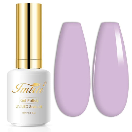 Imtiti Purple Gel Nail Polish, Lavender Purple Color Gel Polish, 0.5 Fl Oz
