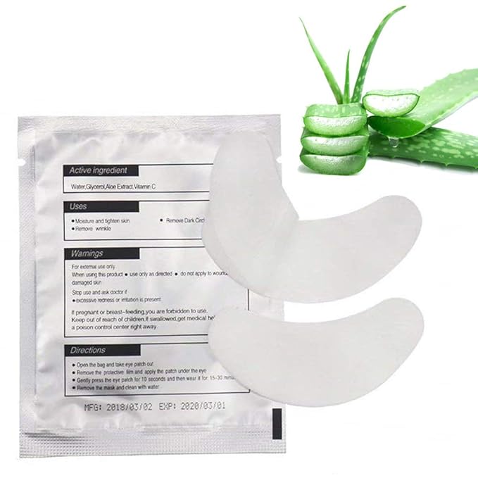 Eyelash Extension Eye Pad, 100 Pairs Under Eye Pads, Lint Free DIY False Lash Extension Beauty Makeup Hydrogel Gel Eye Patches with Transparent Cosmetic Bag-VivaGrace Women