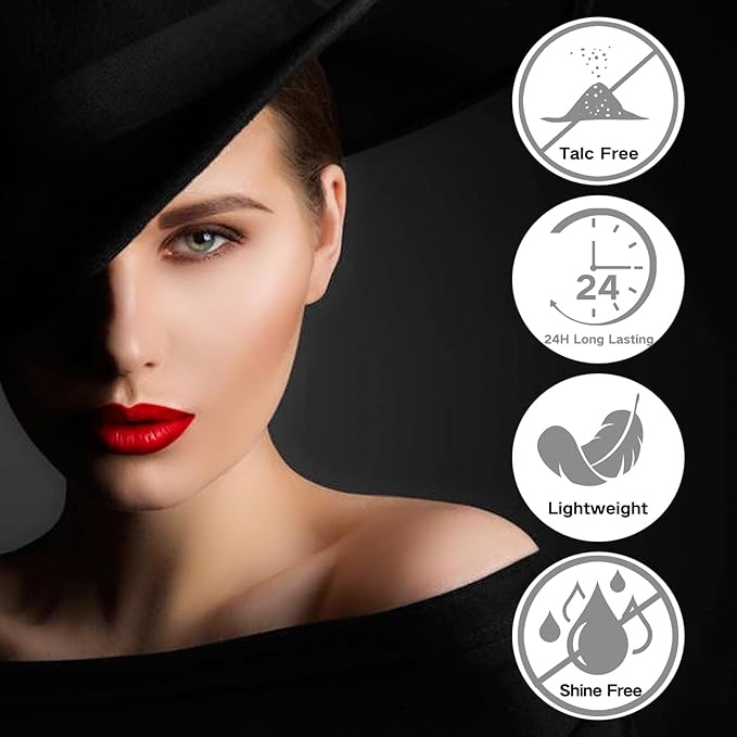 MEICOLY Talc-Free Setting Powder with Sifter,Long Lasting Loose Face Powder,Translucent Powder Colorset Powder,Matte Finishing White Face Paint Setting Powder for Halloween SFX Makeup,Oil Control-VivaGrace Women