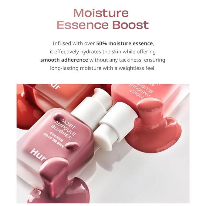Moist Ampoule Blusher, Buildable Water-based Formula, Infused with over 50% moisture essence, no tackiness, long-lasting moisture, weightless feel (02 Deep Plum, 20ml)-VivaGrace Women