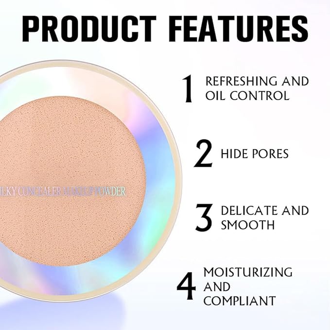 Oil Control Face Pressed Powder, Ultra-Fine Lightweight Face Powder, Soft-focus Matte Finish, Sheer Coverage, Lasting Oil Control, Natural (03#)-VivaGrace Women