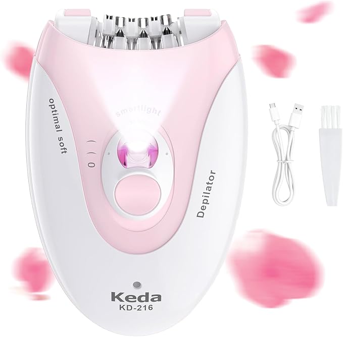 Smooth Glide Epilators Hair Removal for Women, 2 Speed Hair Removal Device with LED Light, Portable Rechargeable Face Epilator, Epilator for Women Face, Bikini, Arm, Legs, Armpits-VivaGrace Women