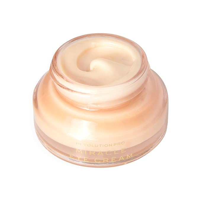 Revolution Pro, Miracle Eye Cream, Hydrating & Beautifying Eye Cream, Helps Dark Circles & Fine Lines with Vitamin C & Squalene, 0.5 oz-VivaGrace Women