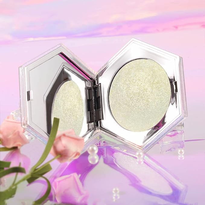 Shimmer Pearl Champagne Gold Highlighter Makeup Contour Palette,Face Illuminator Highlighter, Blush and Makeup Highlighter Bronzer Palette Highlighter+Makeup iluminadores Make Up (Dazzling)-VivaGrace Women
