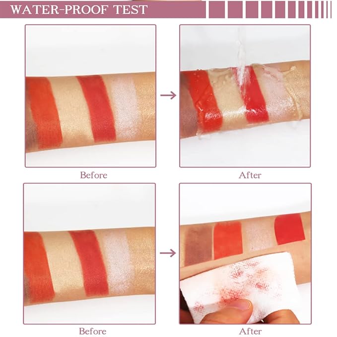 Face Sticks Trio, Blush Stick, Contour Stick, Highlighter Makeup Stick, Cream Blush Stick for Cheeks, Eyes and Lips, Facial Repair Bronzer Shading Stick, Smooth Shimmer Face Highlighter Wand-VivaGrace Women