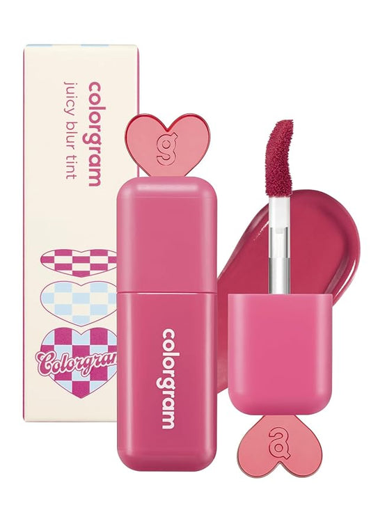 COLORGRAM Juicy Blur Tint 08 Cooling Strawberry | Daily Semi-Matte, Semi-Glossy, Long-Lasting Lip Stain, Moisturizing, Buildable & Blendable, highly Pigmented (0.12 Fl. Oz.)-VivaGrace Women