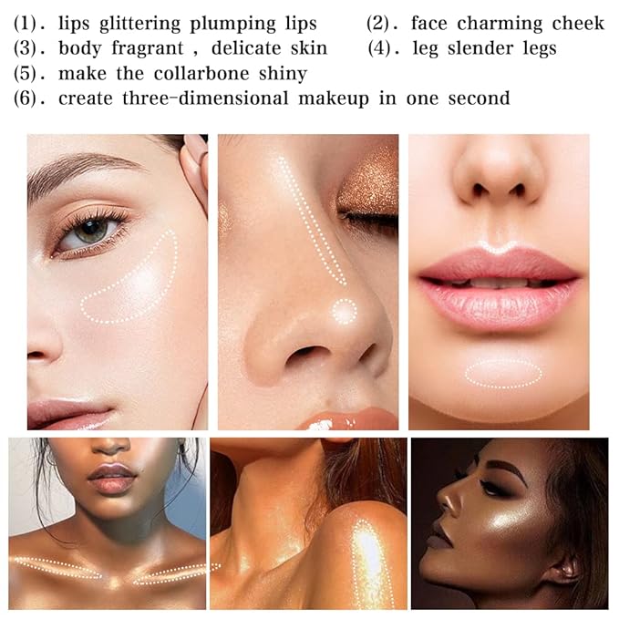 Shimmer Highlighter Palette Brown Color for Black Women,Highlight Makeup for Face/Body,Long Lasting Glow Illuminate Powder for Medium Skin,Highlighting Contour Palettes,Cruelty-Free-VivaGrace Women
