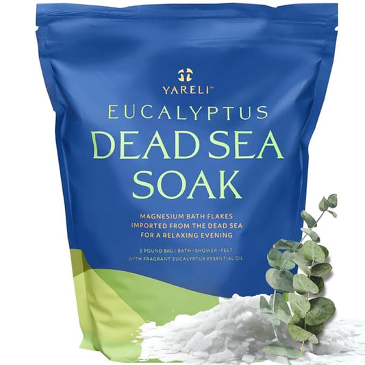 Magnesium Flakes, 5lb Eucalyptus, Dead Sea Bath and Foot Soak, Alternative to Epsom Salt with Over 250,000mg of Magnesium Chloride Per Bag-VivaGrace Women