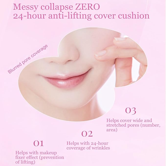 MIBA Ion Calcium Foundation Double Cushion Glow 25 g / 0.88 oz Big Cushion SEASON 3. Long Lasting Cover Effect. Moisture glow. Skin tightening relief. Smooth adhesion. (#23 Rosy Beige Refill)-VivaGrace Women