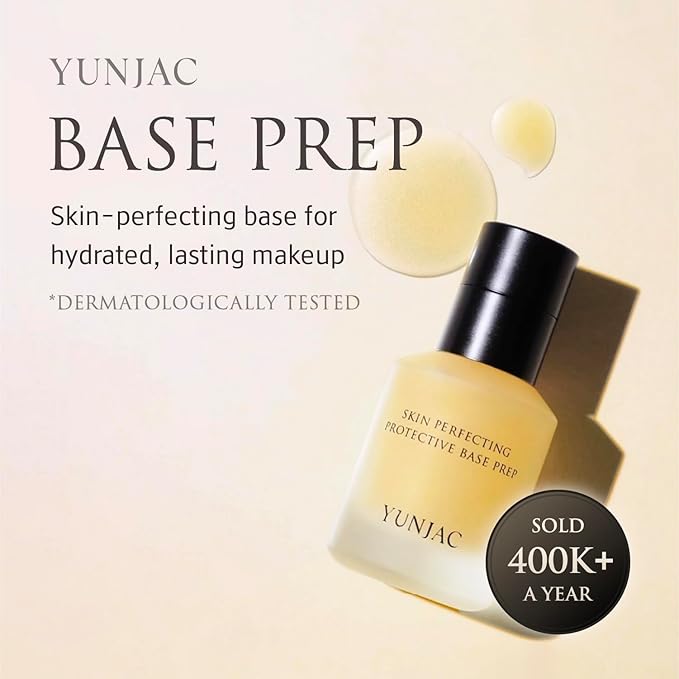 YUNJAC Base Prep (1.35 fl oz) - Grip Primer, Skin Perfecting Makeup Base for Korean Skin Prep. Silicone-Free, Serum Texture for Glowing, Flawless, and Long-Lasting Makeup-VivaGrace Women