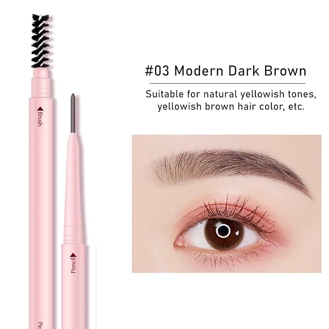 Eyebrow Pencil Dark Brown,Eyebrow Pencils for Women,Micro Brow Pencil Waterproof Smudgeproof,Ultra-Precise Tip Long-Lasting Brow Pencils for Natural Eye Brows,Built-In Spoolie Brush,03 Dark Brown.-VivaGrace Women
